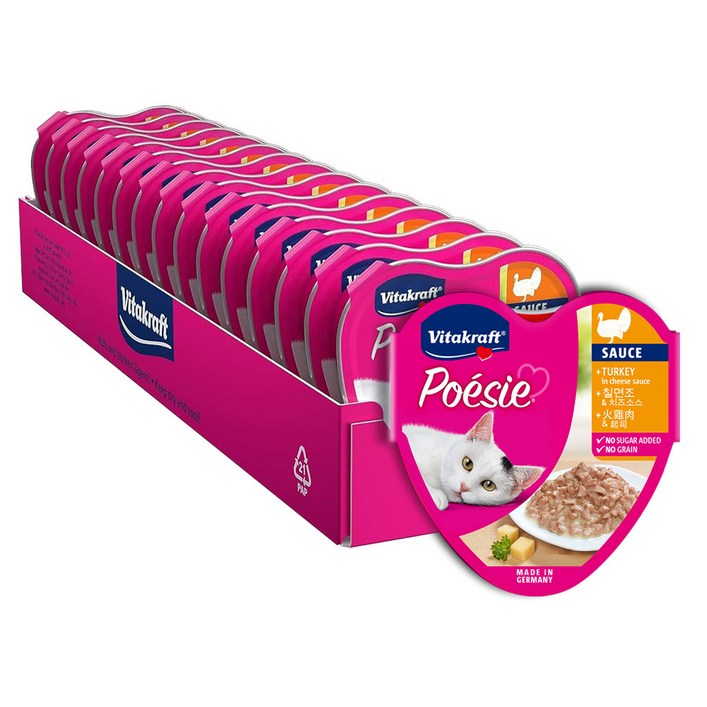 비타크래프트 포에시 하트캔 소스타입 칠면조&치즈 85g X 15 [BOX], 칠면조&치즈소스, 85g, 15개