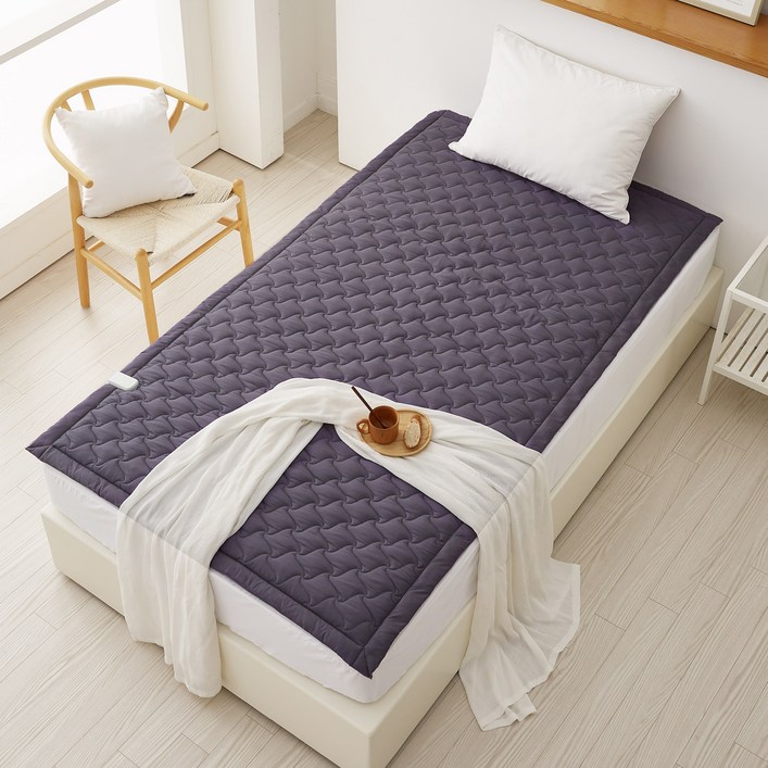 [고급원단] 한일의료기 전자파없는 탄소매트 전기매트 전기요, 챠콜그레이