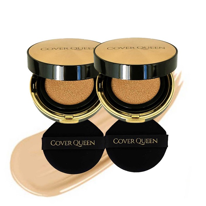 커버퀸 (결점) 풀커버 쿠션 파운데이션 SPF50+ PA++++, 2개, 23호 본품