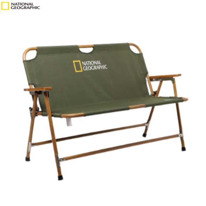 내셔널지오그래픽 캠핑 2인용 접이식 와이드 의자 야외 휴대용 낚시의자 벤치 체어, 카키