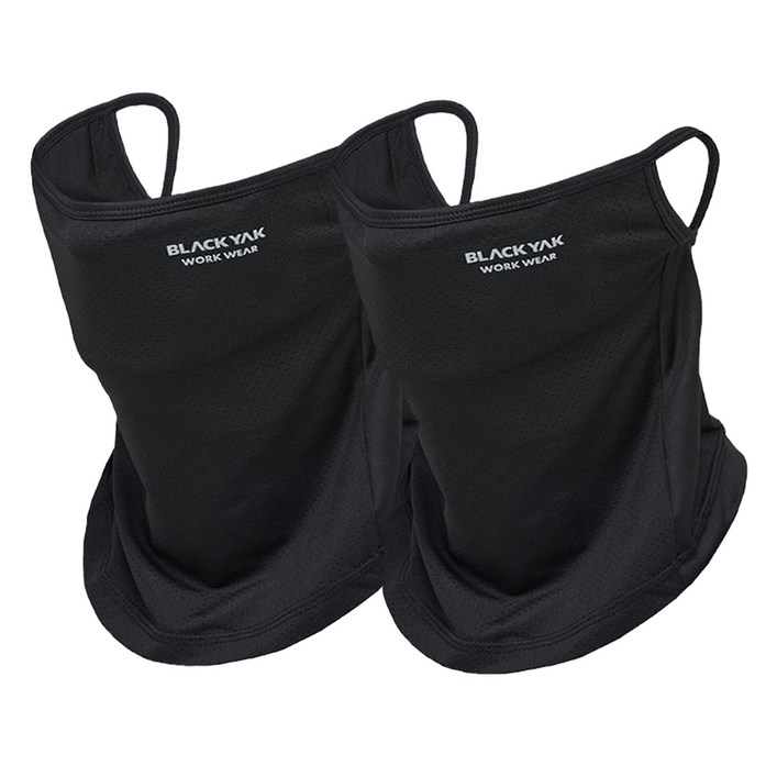 11 블랙야크 페이스스카프 쿨버프 귀걸이형 스카프 얼굴햇빛가리개 냉감소재 자외선 차단 마스크, 블랙블랙