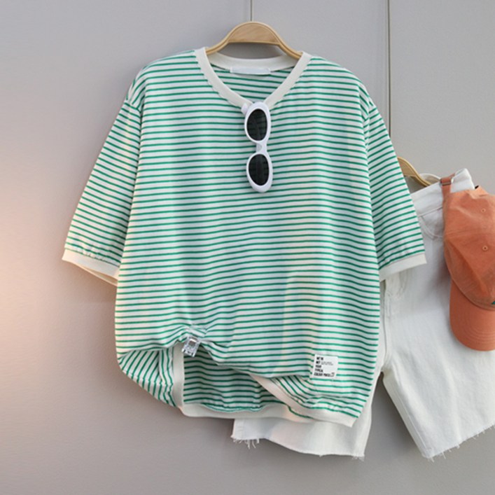 달콩 여성 23라벨단가라반팔맨투맨 신상 맨투맨 단가라