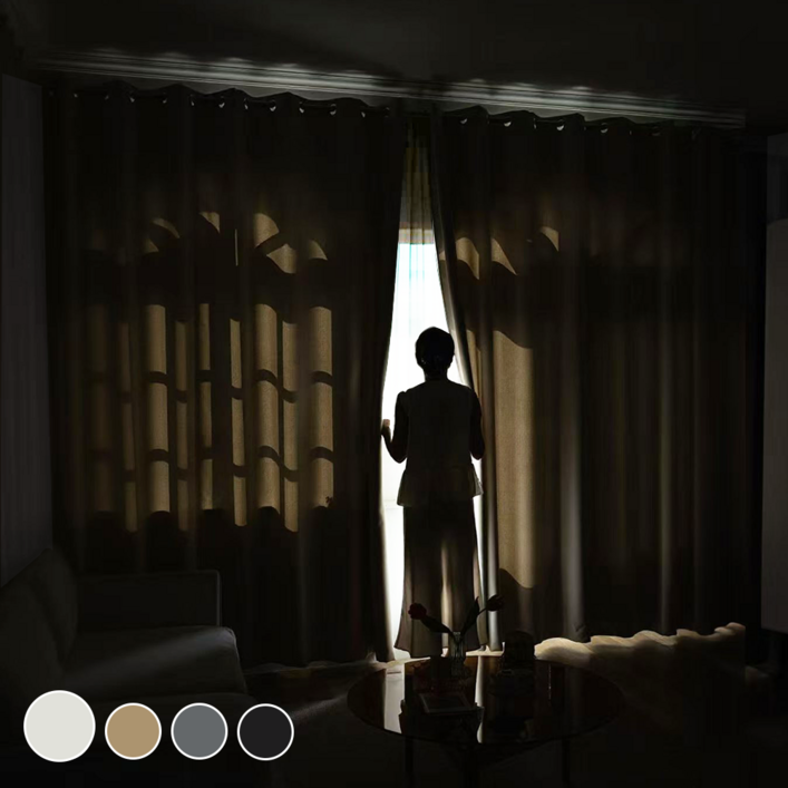 11 HOMEY NEST 완벽 빛차단 3중직 단열 방풍 암막커튼 거실 커텐 아일렛형