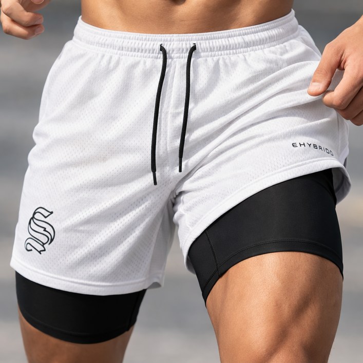 하이브릭스 투인원 남자 레깅스 반바지 마라톤 러닝복