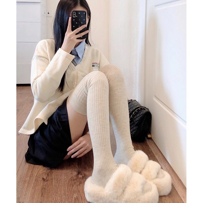 2켤레세트 여성 골지 니삭스 오버니삭스 롱양말 슬림핏 하이삭스 겨울 따뜻한 니하이 삭스 데일리룩 필수템 스커트 부츠 안에 신는 롱삭스 여자 학생 교복 니삭스 하이핏양말 골지원단