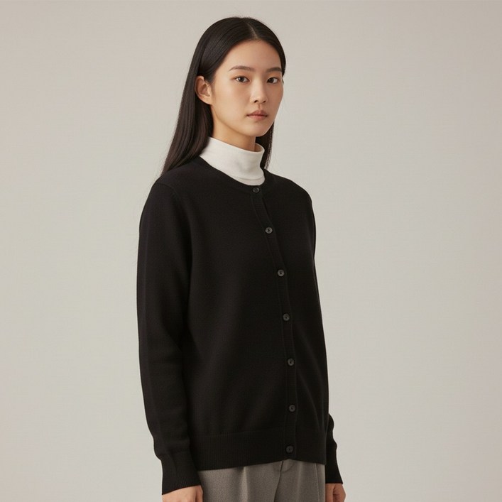 루타미 울100 클래식 라운드 가디건