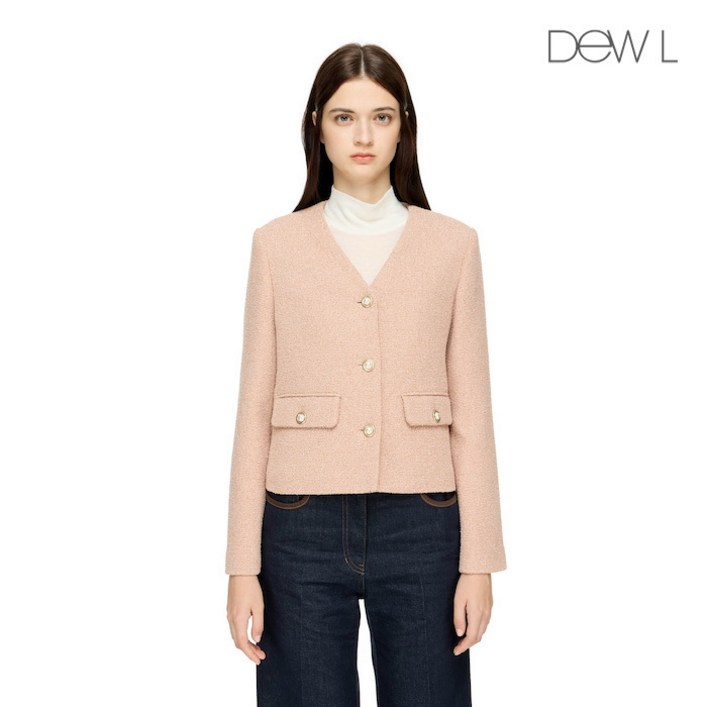 국내백화점 듀엘 칼라리스 트위드 자켓