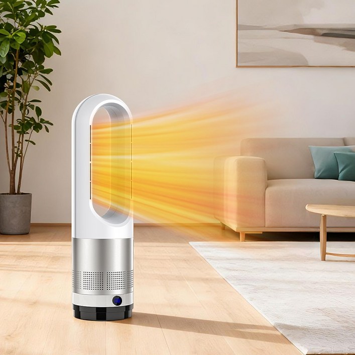 LANGDOO 가정용 온풍기 무염 PTC 전기히터 히터 10단계 풍속 3단 스마트 온도조절 80도 자동회전 전기온풍기 1등급 절전형 전기난로