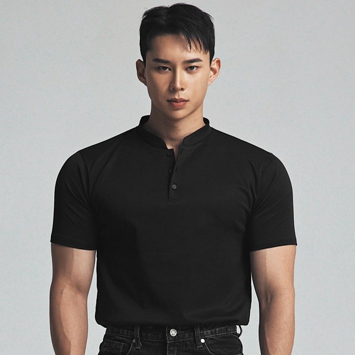 아스트로브 타이트 헨리 머슬핏 티셔츠