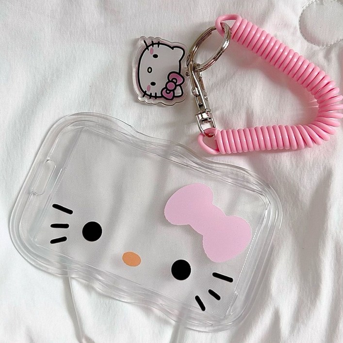에리르 키티 아크릴 릴 홀더 카드 스트랩 케이스 네임택