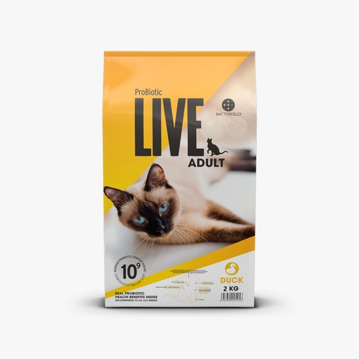 프로바이오틱라이브 어덜트 고양이 건식사료, 오리, 1개, 2kg