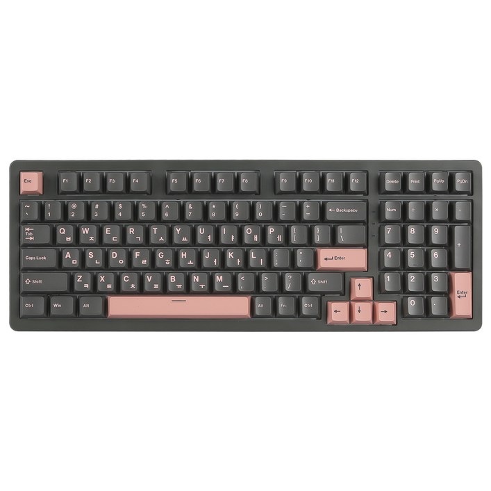 지클릭커 제주WK98 8K 파도스위치 풀윤활 무선 블루투스 기계식 키보드 유채꽃노랑축, 제조사축, 제주WK98, 머큐리핑크