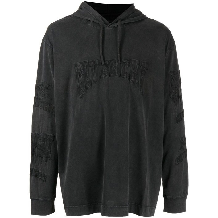 지방시 로고 자수 후드 티셔츠