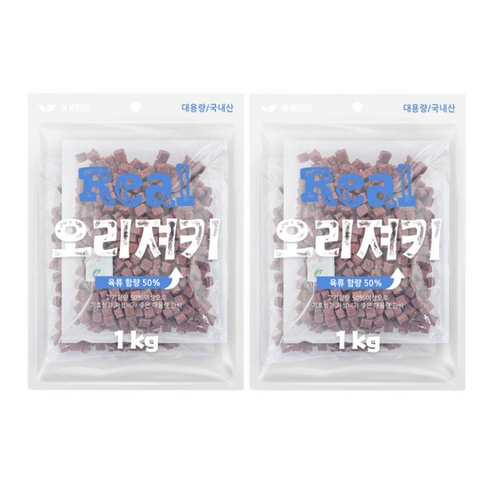 인네이처 리얼 오리 저키, 오리 저키, 1kg, 2개