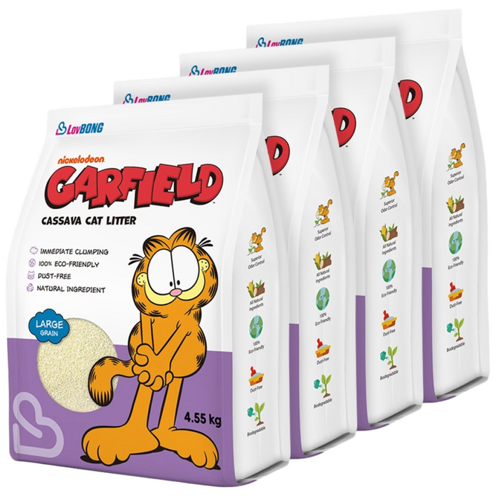 4개세트 가필드 고양이모래 보라굵은입자 4.55kg