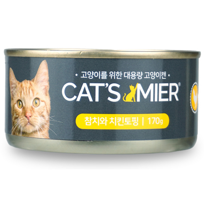 캣츠미어 참치 치킨 토핑 고양이 캔 170g, 닭참치, 170g, 1개