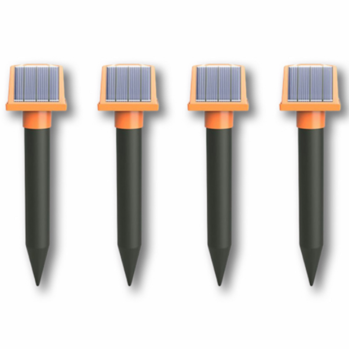 태양농부 태양광 충전 점등 LED 두더지퇴치기 4개 유해동물 뱀 쥐 고라니 강력 초음파 B148