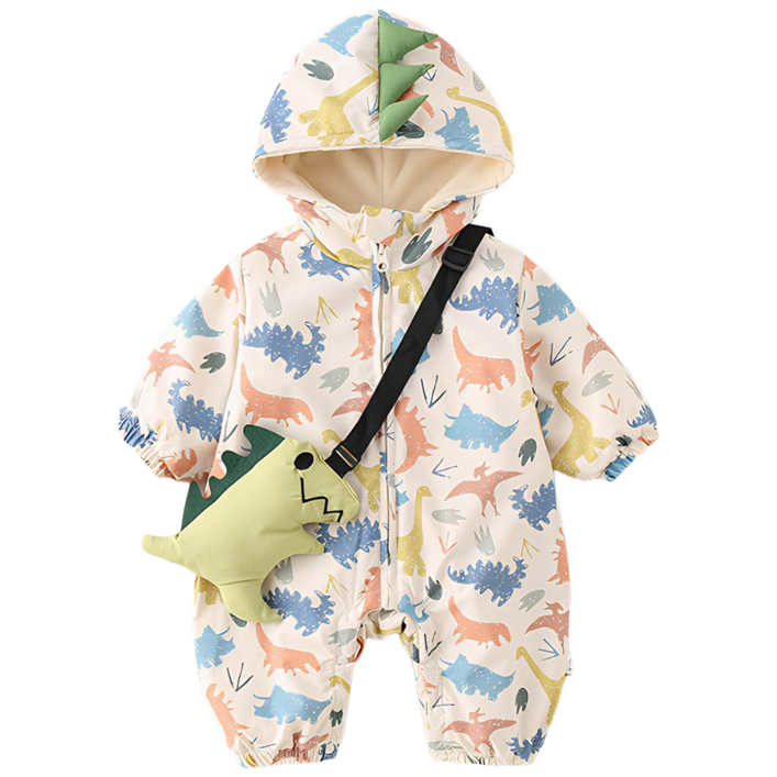 하방방 신생아 아기 공룡 카툰 100일 바람막이 아기옷 패딩우주복