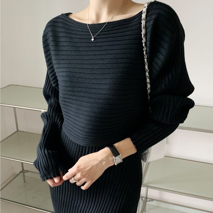 요정 레이어드 니트 원피스나시원피스가오리니트세트3color