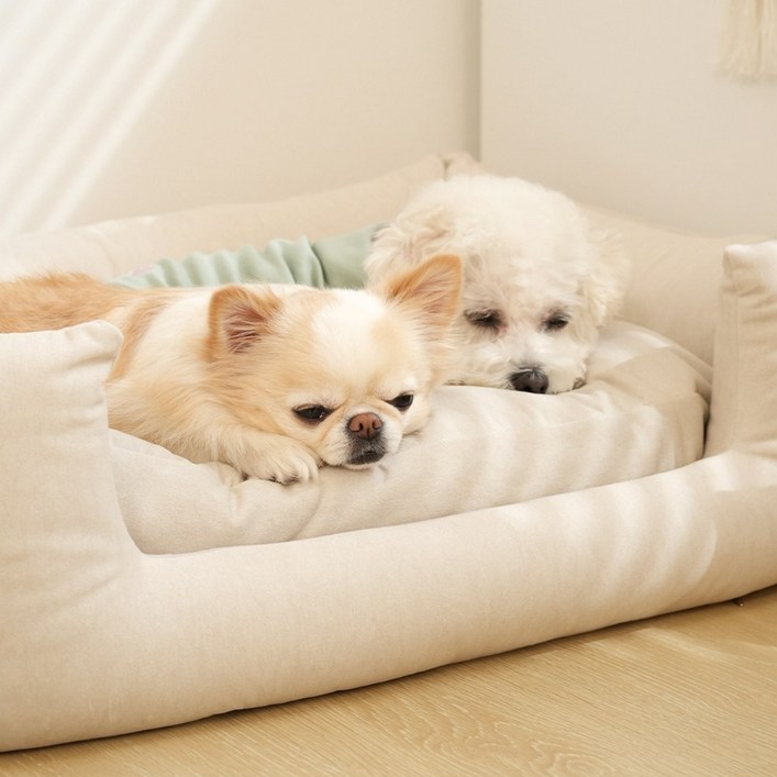 강아지 슬개골 안심 힐링 배드 방석, 1세트, 오트밀