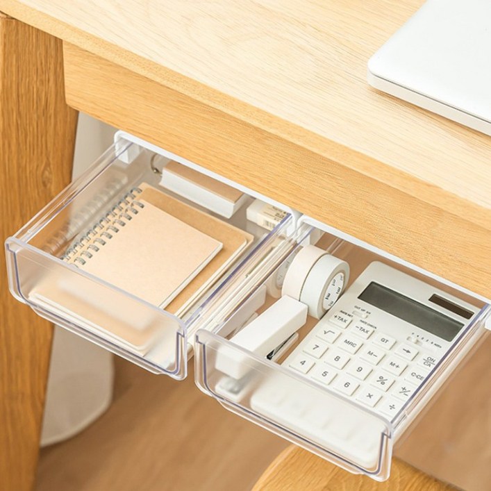 11 책상 밑 숨겨진 공간 활용 부착식 히든 서랍 중형 대형, 혼합색상