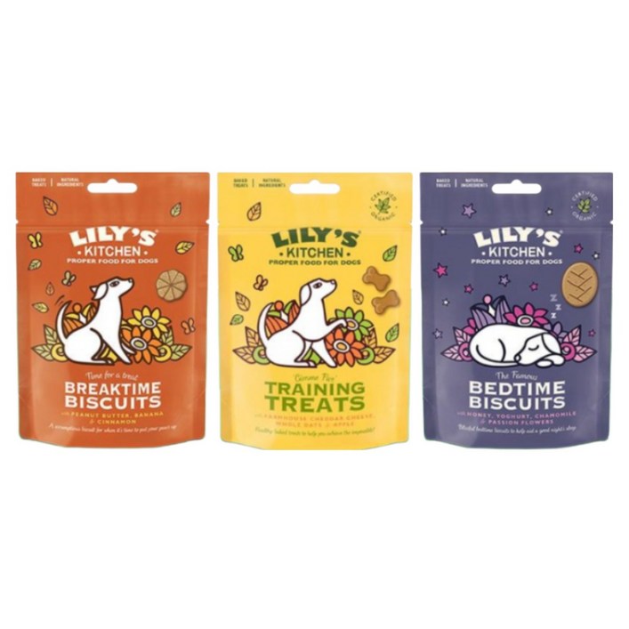 LK 릴리스키친 트릿 비스켓 3종 세트 트레이닝, 브레이크타임, 베드타임 오븐베이크 저알러지 강아지간식