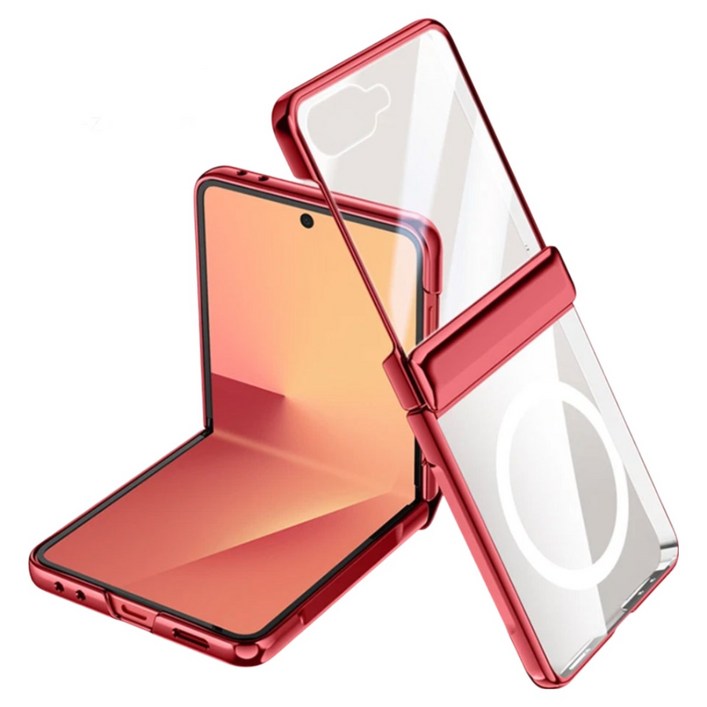 Elvo 갤럭시 Z플립7 6 케이스 투명 맥세이프 힌지보호 지문방지 강화유리필름 무료 동봉 배송