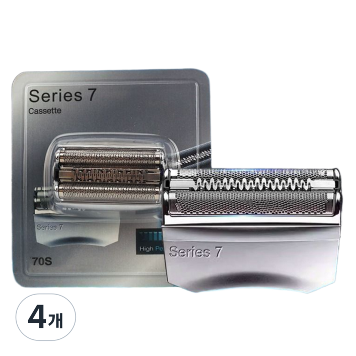 클렌즈 브라운 시리즈7 면도날 70S 70B 날망 면도기날 헤드 호환용, 4개, silver, 70s70b