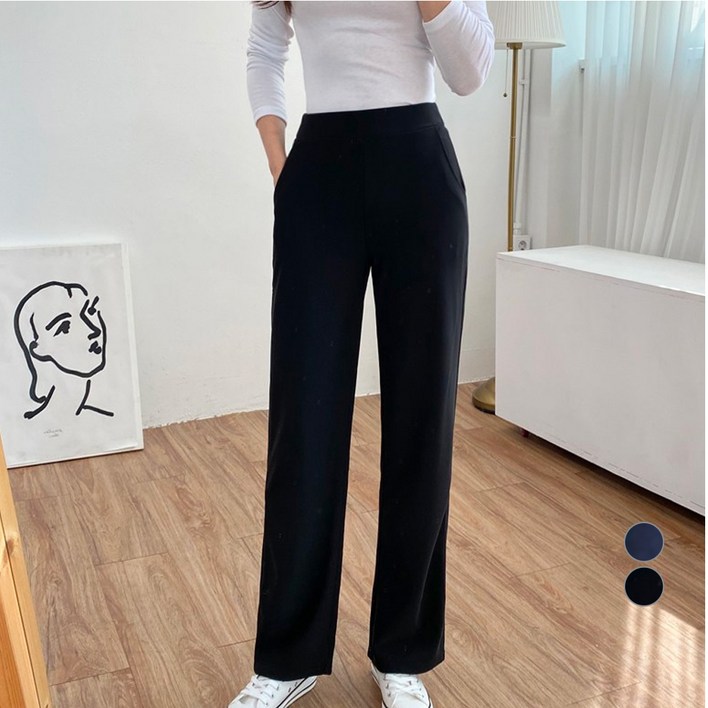가비진 여성용 롱기장 일자핏 밴딩팬츠 가비진 여성용 롱기장 일자핏 밴딩팬츠