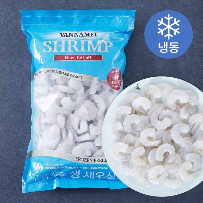 팜앤푸드 꼬리 자른 생새우살 6170입 냉동, 900g, 1개