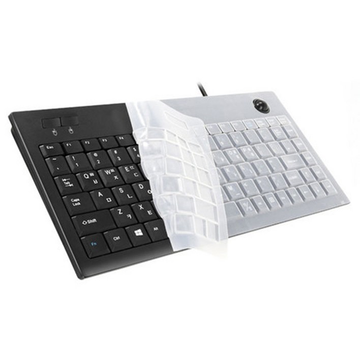 ZIO 유선 트랙볼 미니 유선 텐키리스 키보드  실리콘 키스킨, 혼합색상, ZIOTMK300U