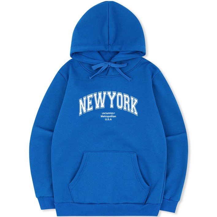 언탭트 남성용 빅사이즈 NEWYORK 스쿨 빅로고 기모 후드 티셔츠 언탭트 남성용 빅사이즈 NEWYORK 스쿨 빅로고 기모 후드 티셔츠