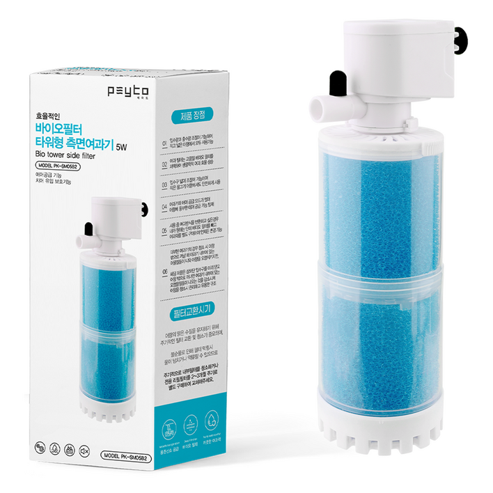페이토 바이오필터 타워형 측면여과기 PK-SM05B2, 5W, 1개