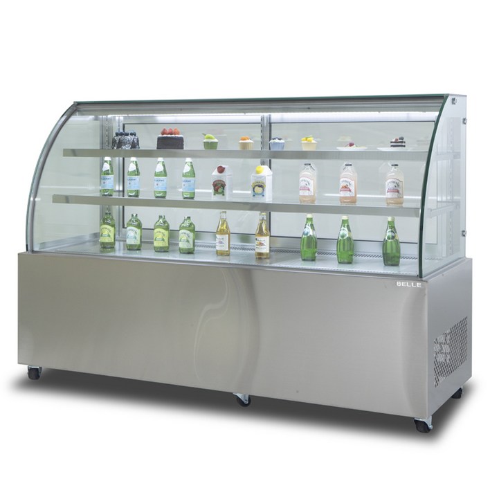 BELLE 프리미엄 쇼케이스 라운드 뒷문형 스테인리스 570L 방문설치, JRB1800S