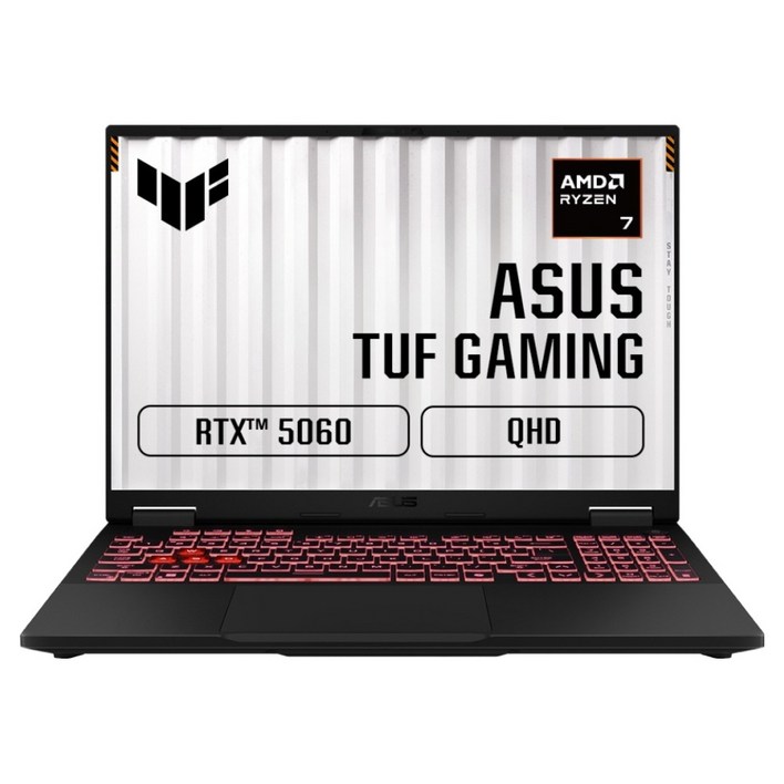에이수스 2025 TUF 게이밍 A16 라이젠7 지포스 RTX 5060, Jaeger Gray, 512GB, 16GB, Free DOS, FA608UM-QT043