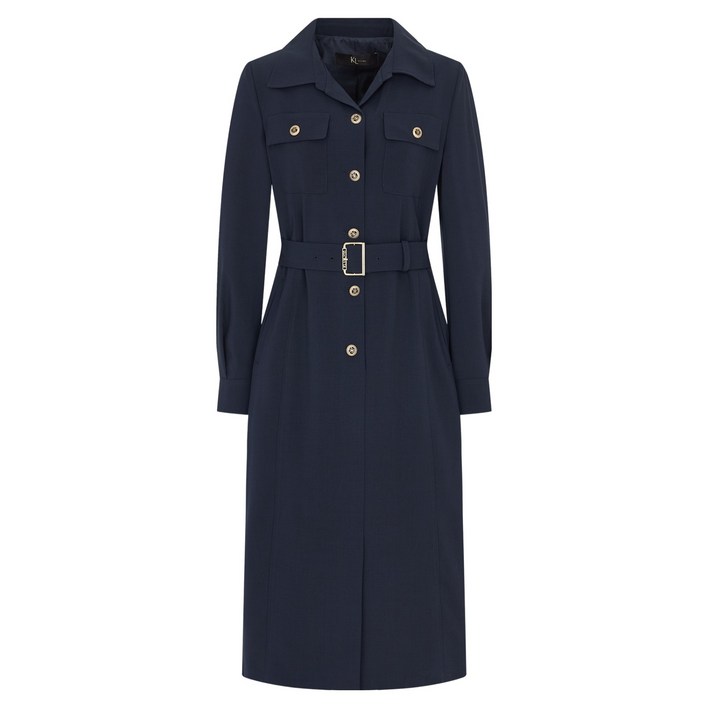 케이엘바이린 트리안 H라인 버튼 원피스