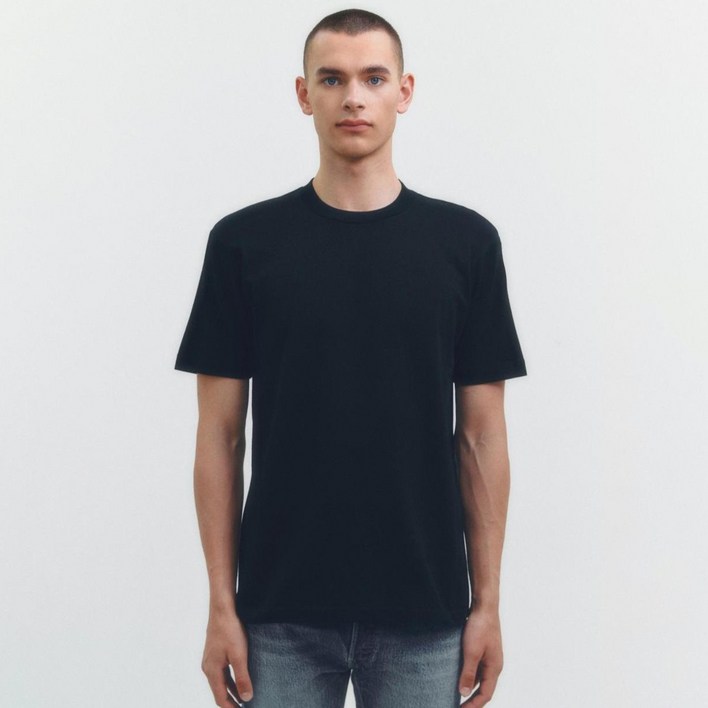 헤인즈 남녀공용 쿠로 크루넥 티셔츠