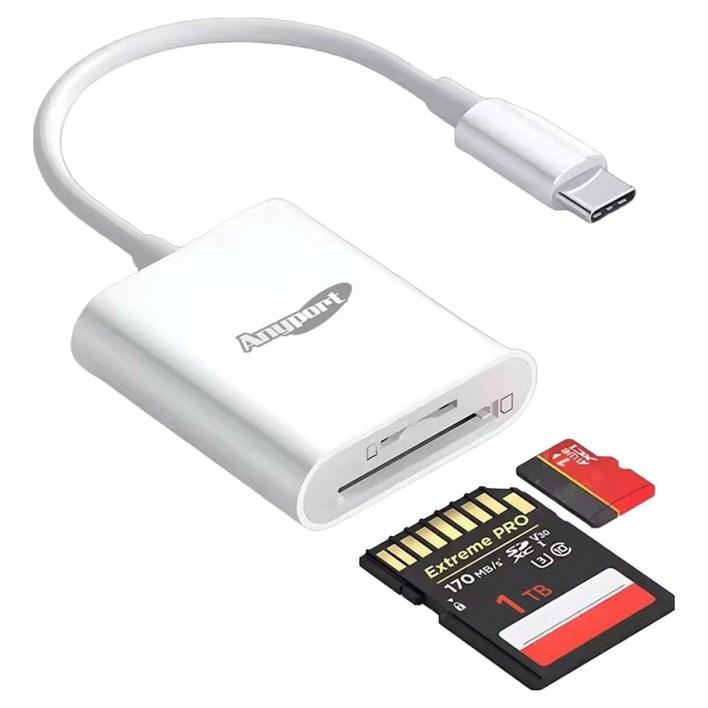 애니포트 아이폰 안드로이드 C타입 OTG SD카드 리더기