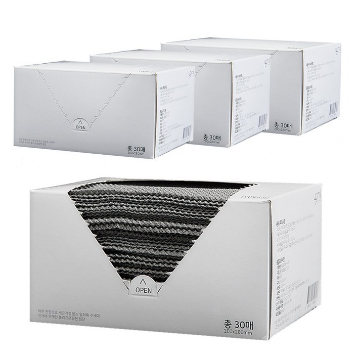 예밀 뽑아쓰는 일회용 수세미, 단일 색상, 30개입, 4개