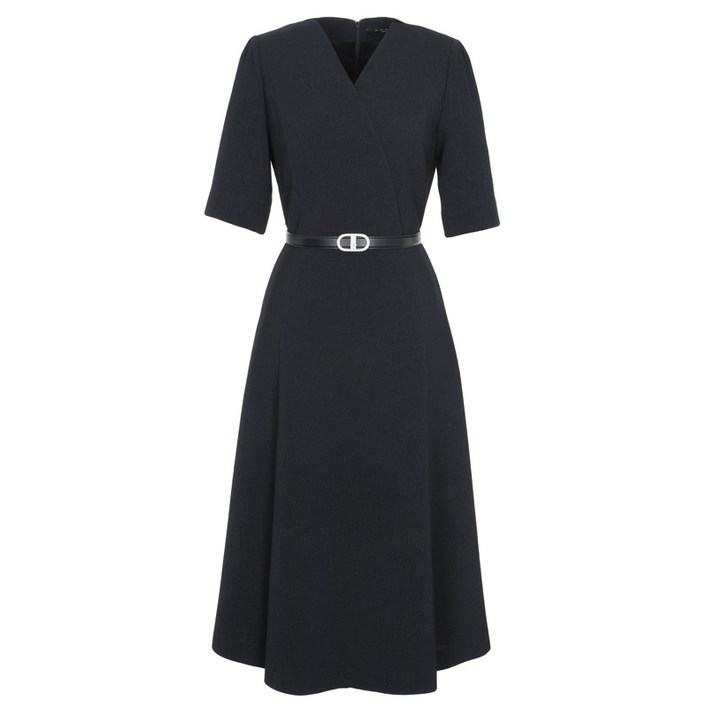 미니멈 심플리 브이넥 원피스  벨트 세트