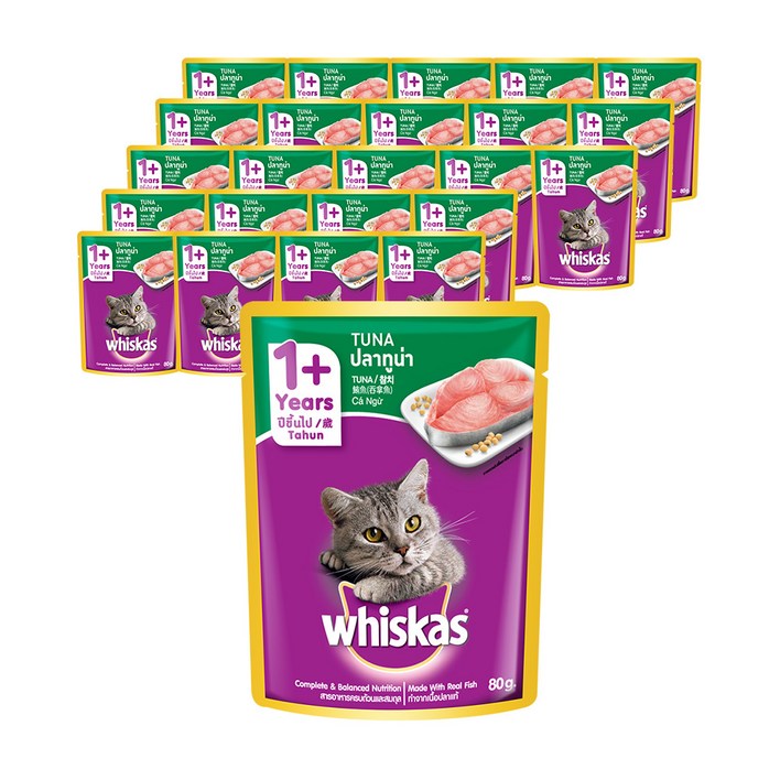 위스카스 고양이 주식 파우치 참치, 참치, 80g, 24개 17,960