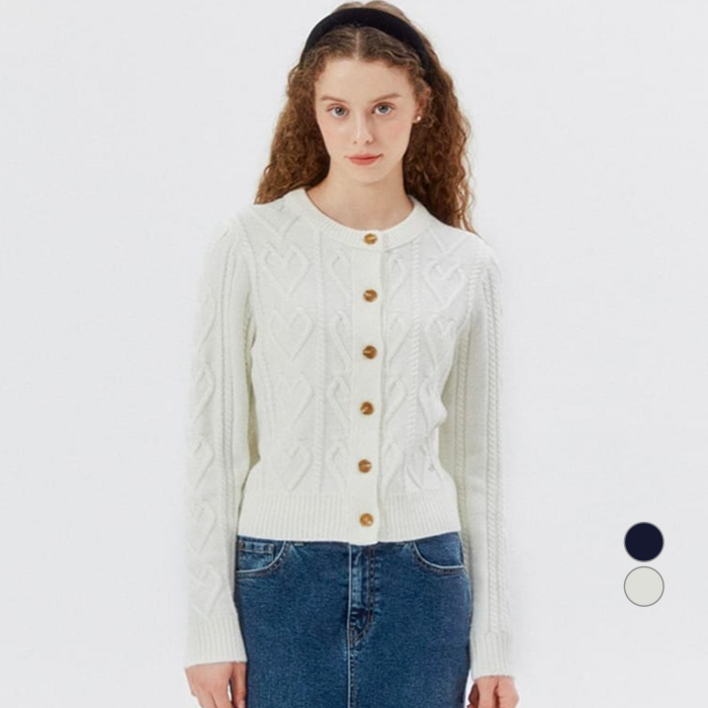 게스 여성용 올오버 하트 가디건 OO4S2699