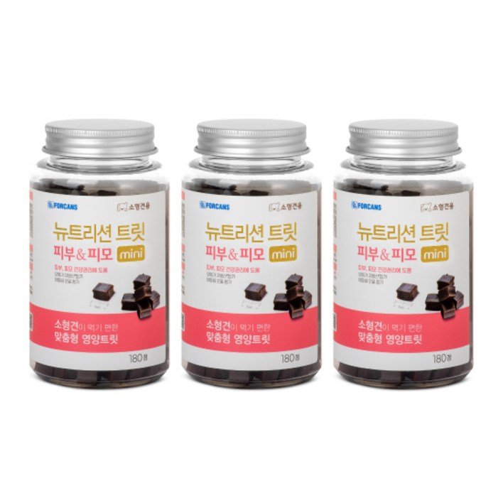 포켄스 강아지 뉴트리션 트릿 미니 영양제, 피부/피모, 3개