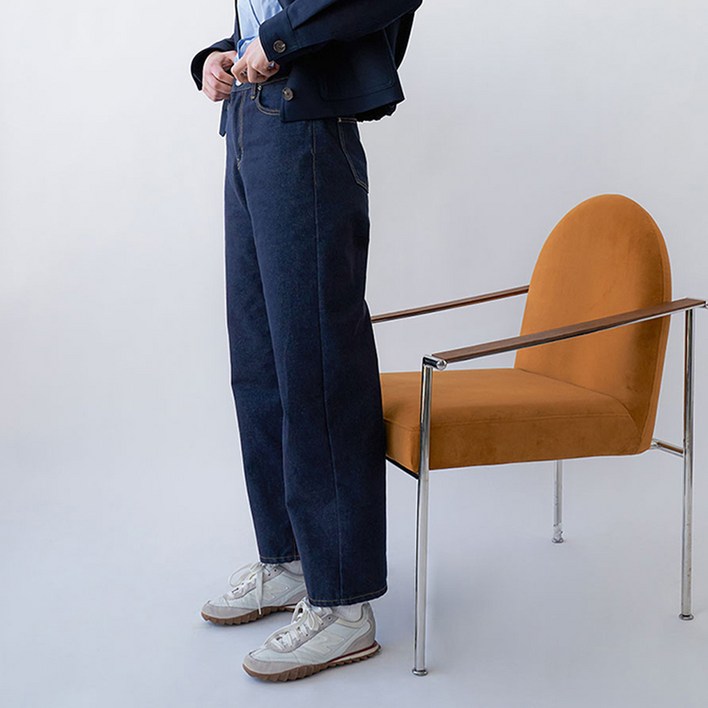 올리브데올리브 여성용 생지 면 세미 스트레이트 팬츠