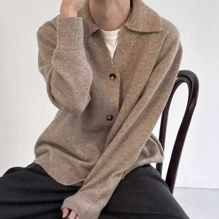 DM 남성용 가벼운 루즈핏 가디건
