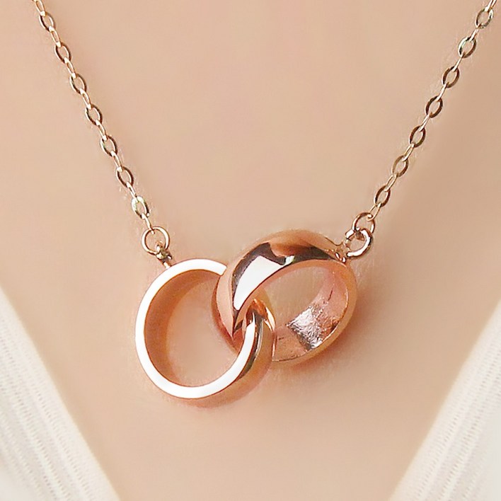 주리에떼 14K18K 여성용 더블링 베니스 금 목걸이  사은품 반지  쇼핑백