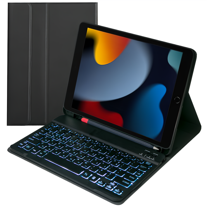 SDIC KELB 갤럭시탭S7 11 S펜 수납 블루투스 백라이트 키보드 케이스, 검정