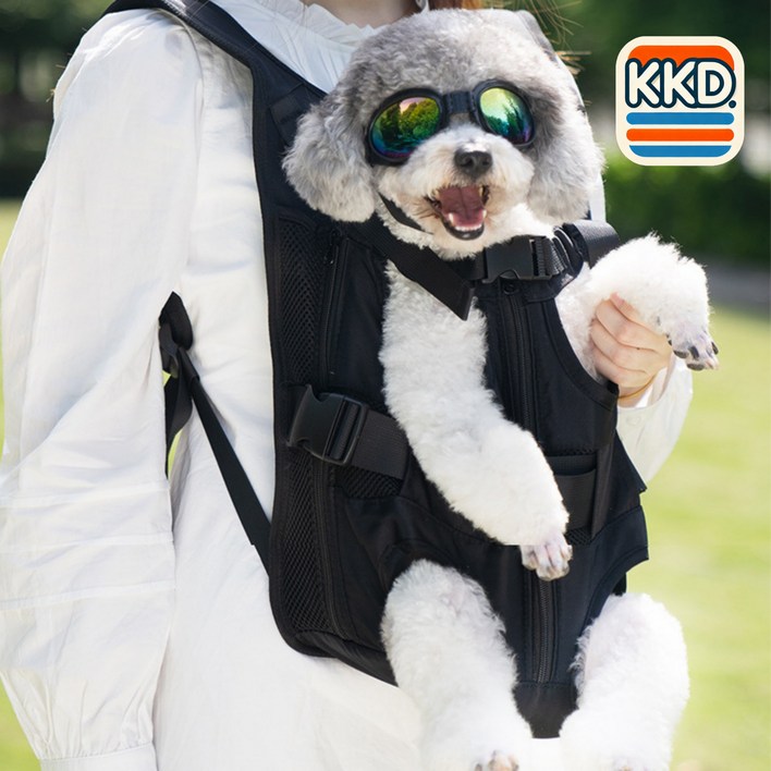 코코다 강아지 이동가방 고양이 반려동물 앞가방 포대기, 1개, 딥블랙