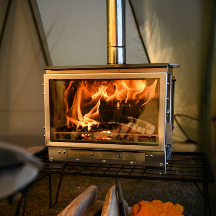 와일드스토브 2026년형 화목난로 3면 내열유리 캠핑 장작난로, 1개, g1