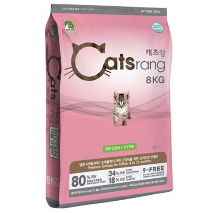 캐츠랑 키튼 8kg x 2개 헤어볼관리 어린 고양이 사료 캐츠랑 키튼 8kg x 2개 헤어볼관리 어린 고양이 사료